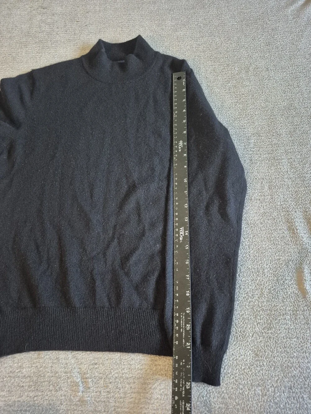 Charter Club Womens 2 Ply Cashmere Black High Neck Long Sleeve Med Layer Classic